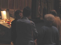 Clark Wilson greets people after his performance 8-10-2006