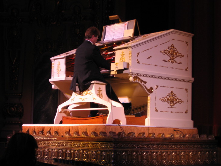 Clark Wilson at Morton Organ at end of feature